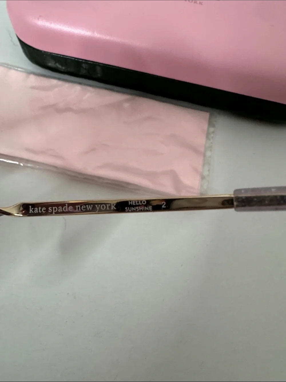 Kate Spade Hello Sunshine 2 Sunglasses - Gold / Lavender Glitter Aviator + Case
